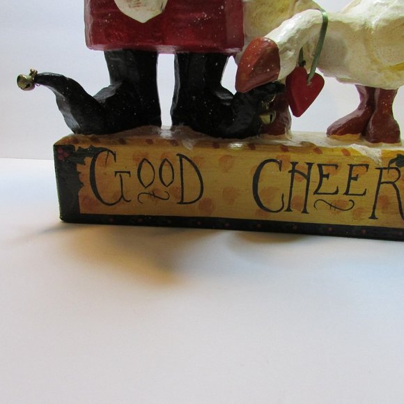 vtg House of Hatten 1998 Good Cheer Santa with 2 geese large Christmas figure - Picture 5 of 12